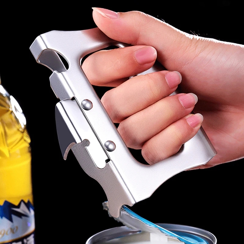 Kitchen Gadgets Jar Openers - Creatieve draagbare multifunctionele roestvrijstalen flespot blikopener