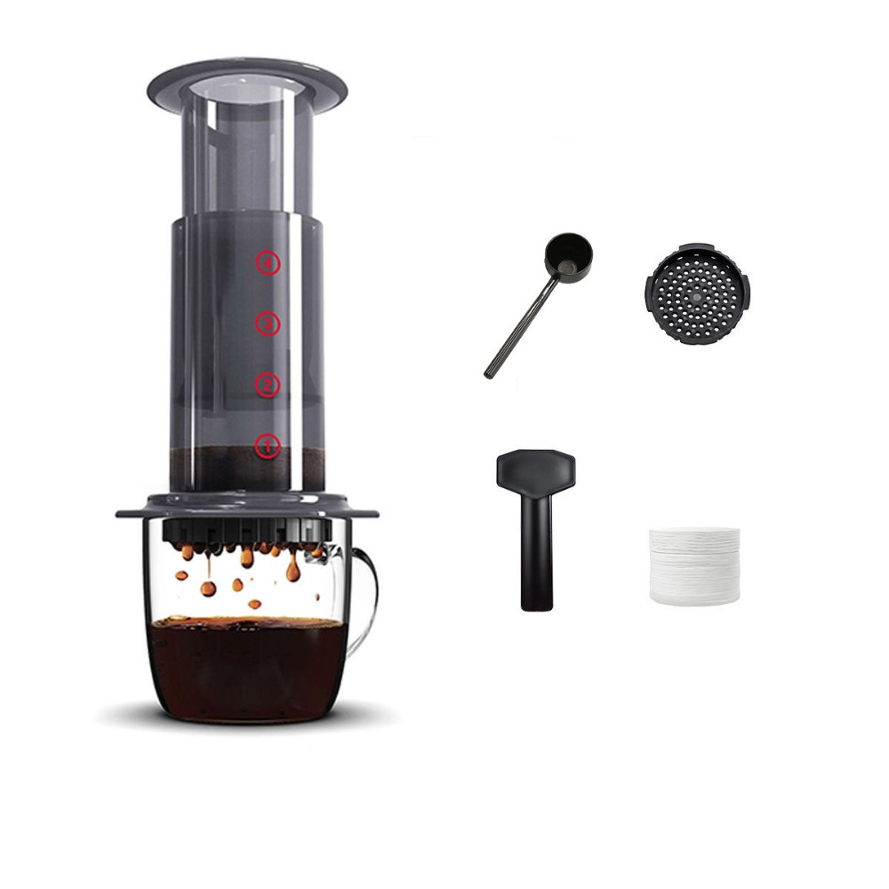 French Press Coffee Maker - Share Pot Draagbare Koffieketel Transparante Franse