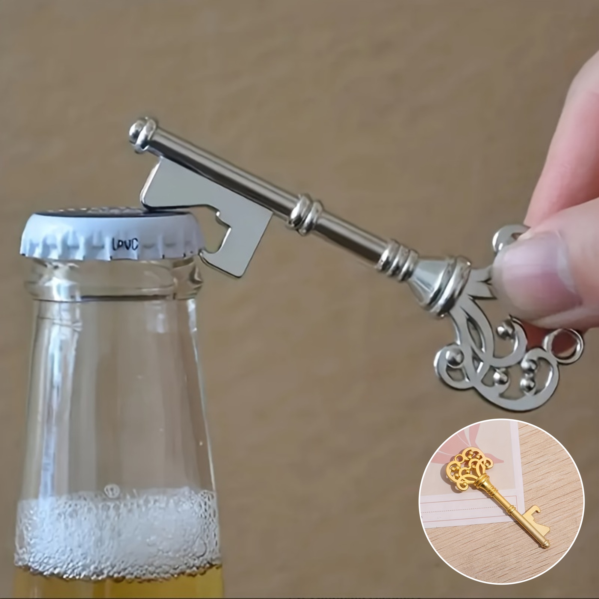 Kitchen Gadgets Vintage - 1pc, flesopener, vintage kroonsleutelvorm flesopener, geschikt