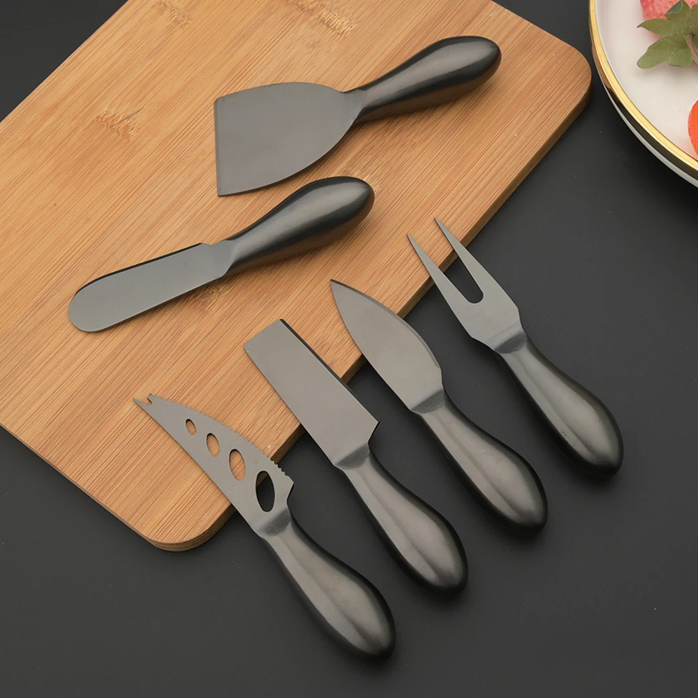 Kitchen Gadgets Vintage - 6 Stuks Zwart Mat Bestek Roestvrijstalen