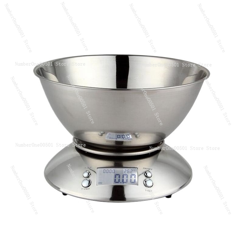 Kitchen Timer Digital - Digitale keukenweegschaal Roestvrijstalen voedselweegschaal met kom