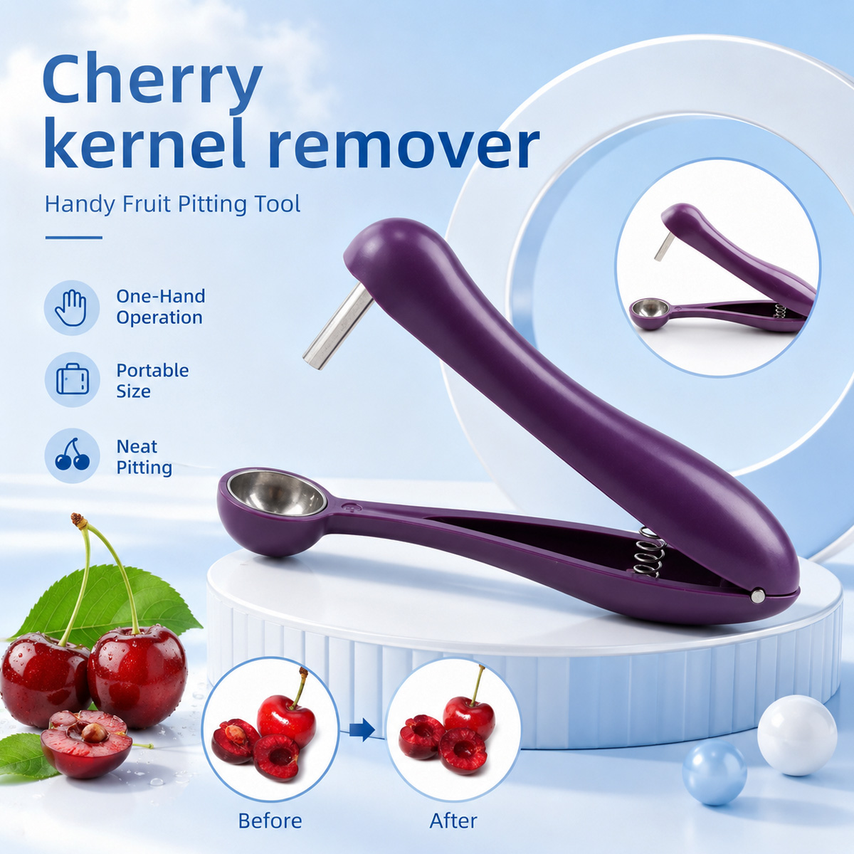 Cherry Pitter Tool - Handmatige kersenontpitter en olijvenontpitter, makkelijk te