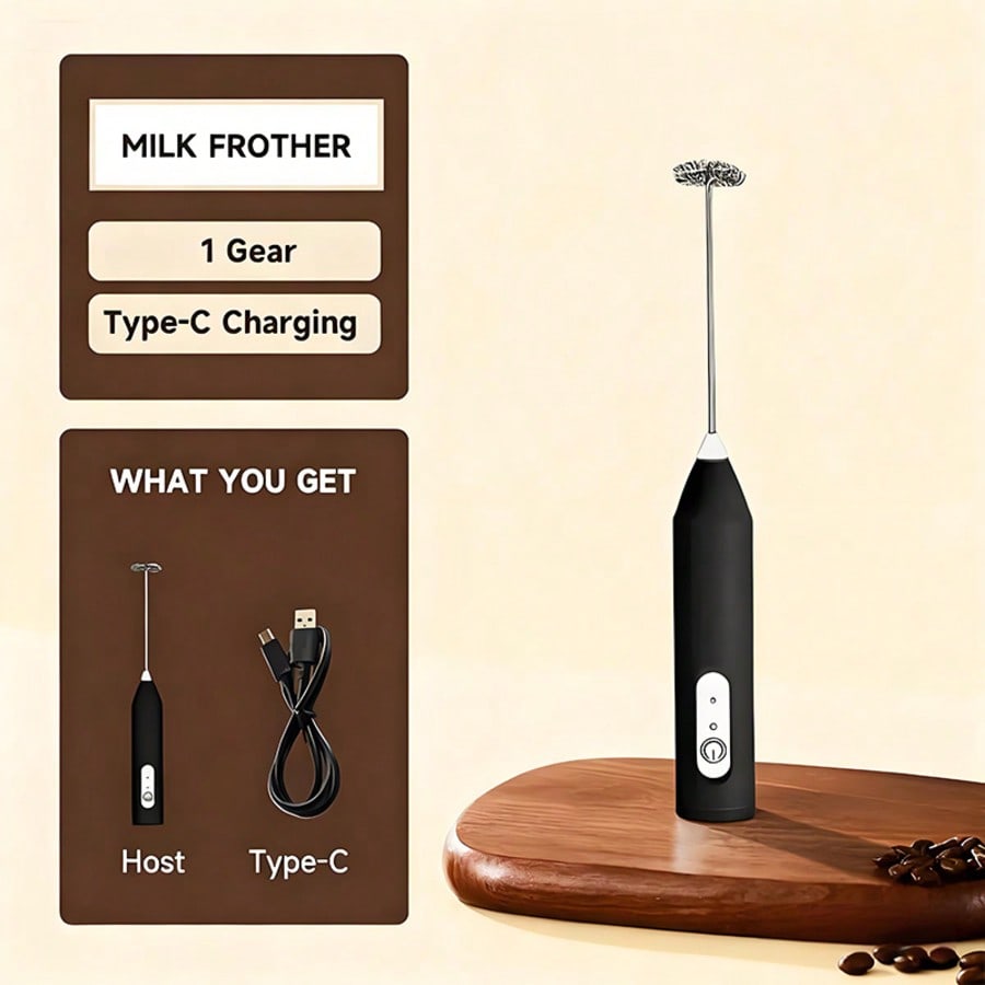 Kitchen Gadgets And Equipment - 1-pack draagbare elektrische mixer, eierklopper, melkopschuimer,