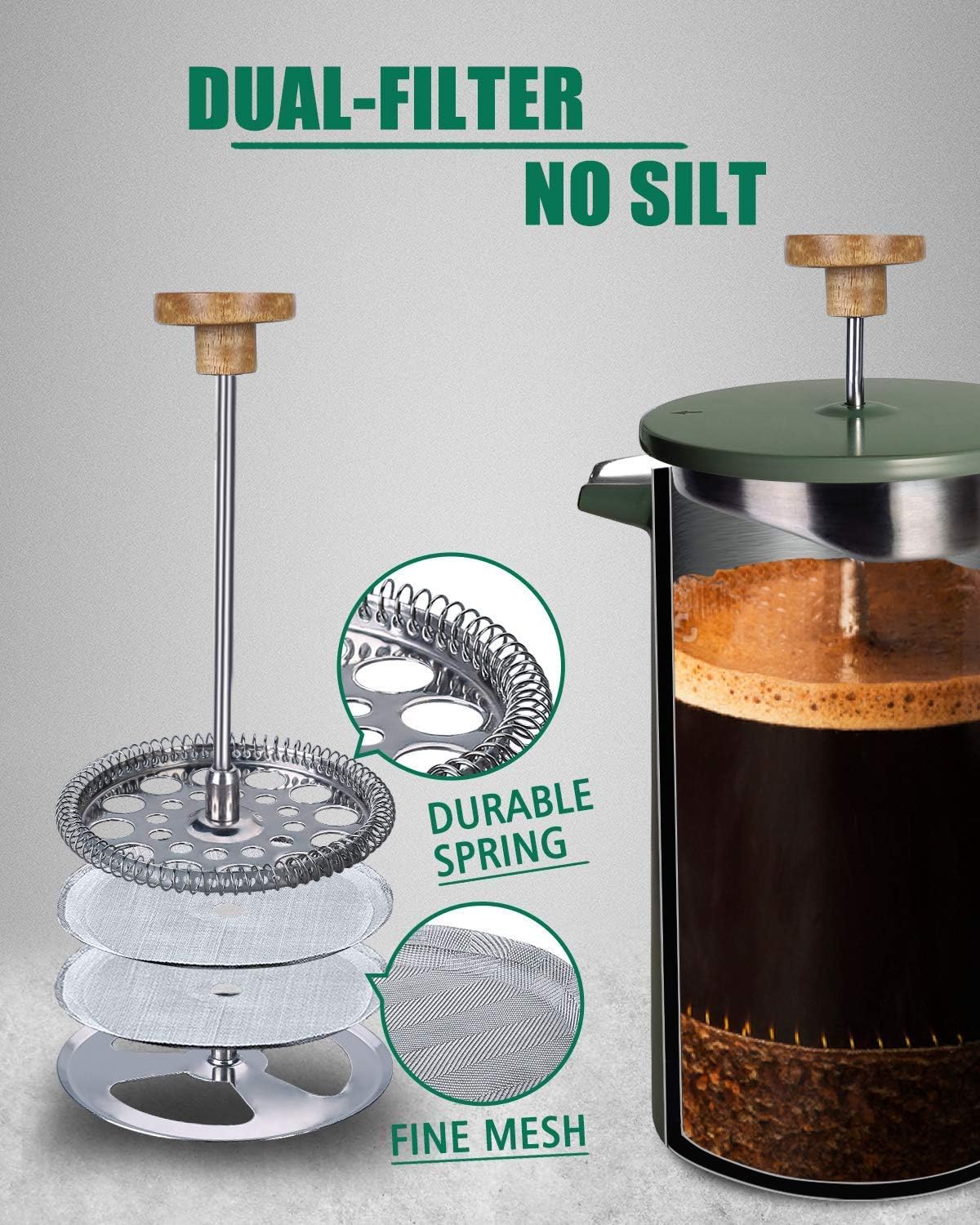 POLIVIAR 34 oz French Press Ko - French Press Coffee Maker recensie en prijs