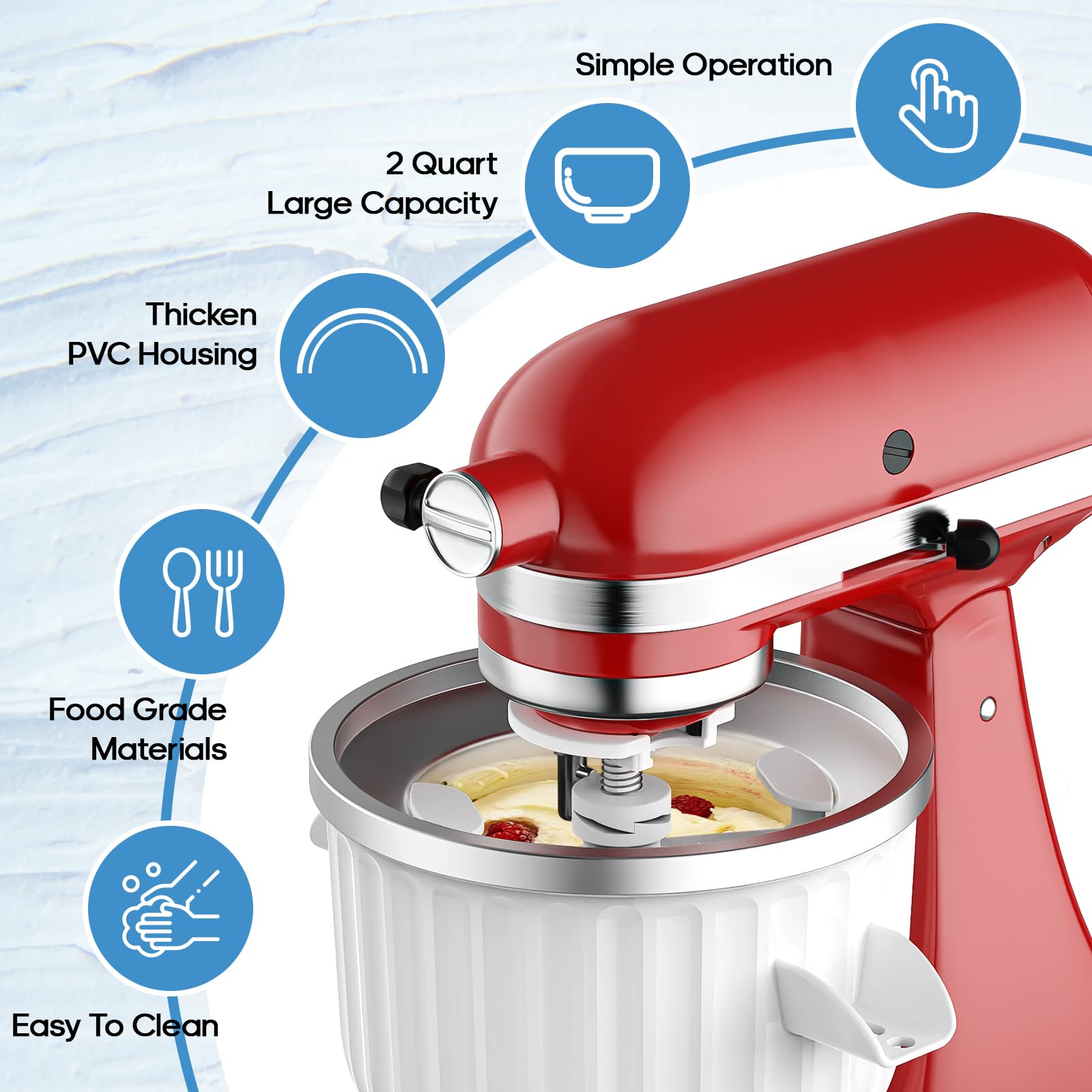 2 Quart ijsmachine-opzetstuk v - Kitchen Gadgets Mixer recensie en prijs