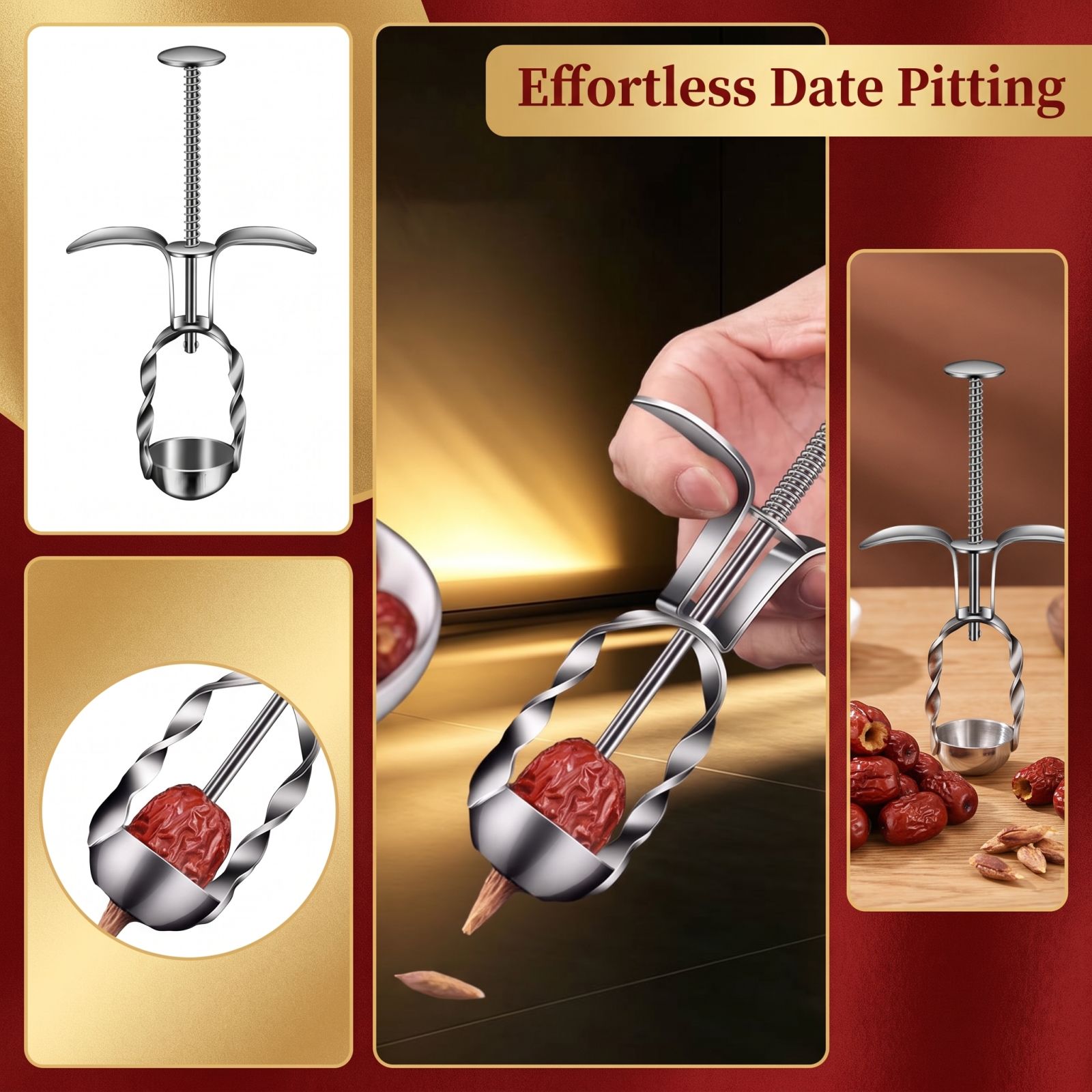 Roestvrijstalen rode dadelontp - Cherry Pitter Tool recensie en prijs